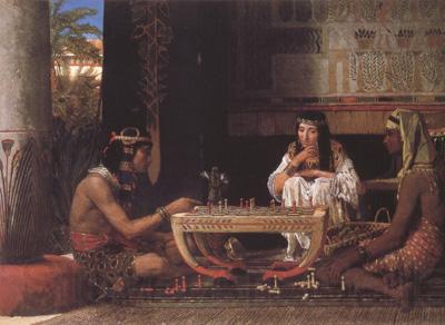 Alma-Tadema, Sir Lawrence Egyptian Chess Players (mk23) Norge oil painting art